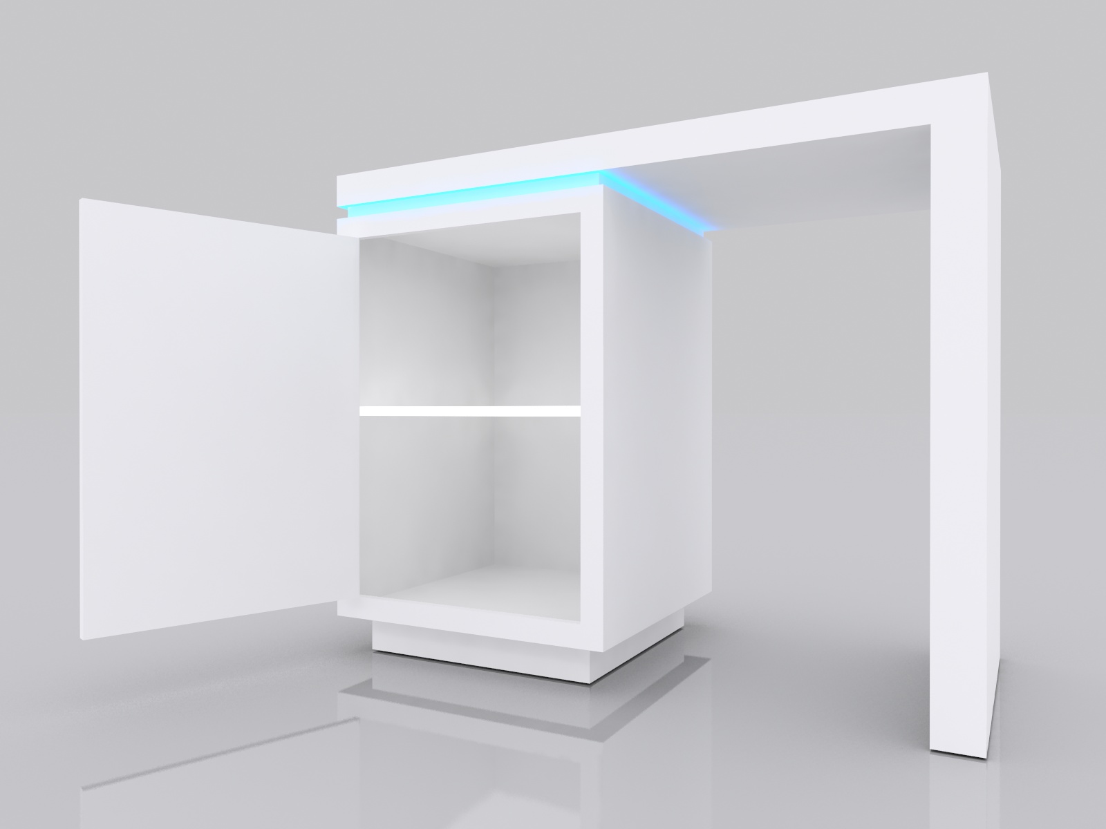 MOD-1741 Waterfall Workstation Counter -- View 4