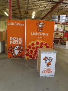 Modified VK-1971 SuperNova Lightbox with SEG Fabric Graphics, Monitor Mount, and MOD-1701 Backlit Modular Counter with Locking Storage -- View 3